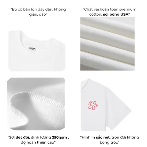 Áo Babytee - Form Nữ - Hình In Pet Hoa - Premium Cotton 250gsm 2 Chiều