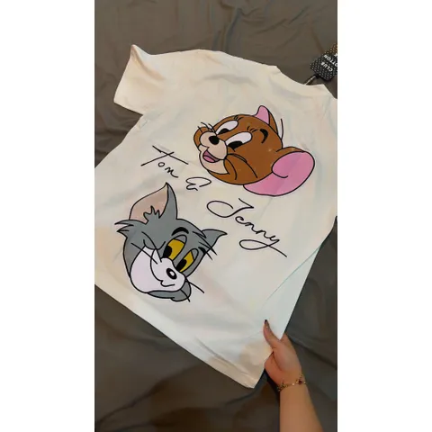 Áo Thun  In Hoạt hình Mèo chuột  Streetwear Cotton Cao Cấp