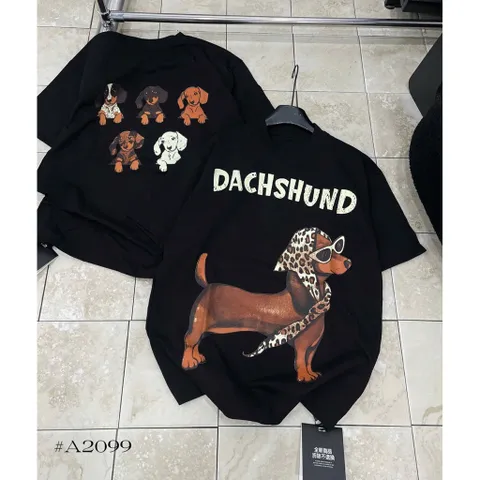 Áo Thun Nữ DOG Quàng Khăn Dễ Thương, Áo Phông  Unisex Cotton SIÊU CẤP