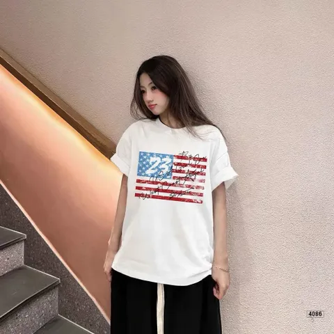 Áo Thun Unisex  in hình  Cờ Mỹ số 23 Chất Liệu Cotton 4CTay Ngắn,  250g In Hình Cao cấp