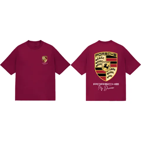 Áo thun form rộng  hình PORSCHE MY DREAM nam nữ hottrend 2024 tay lỡ unisex chất cotton cao cấp đl 250gsm