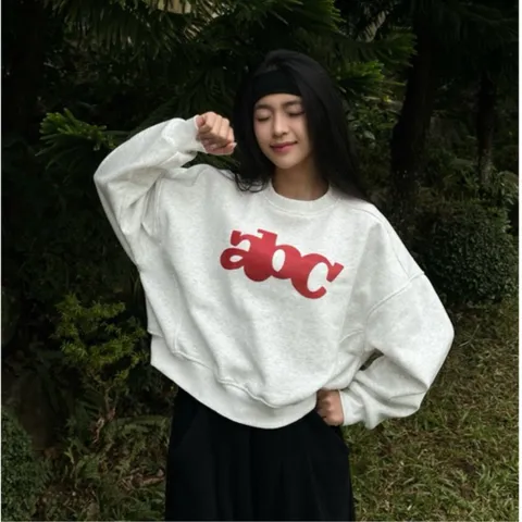 Áo Sweater Nữ Boxy Chuẩn Form Tay Dài Cổ Tròn Nỉ lót bông Cao Cấp Thoáng Mát