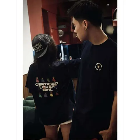 Áo thun  nam nữ  “Certified Lover Girl” thiết kế độc đáo với hình in emoji phụ nữ mang thai chất cotton cao cấp  250gsm