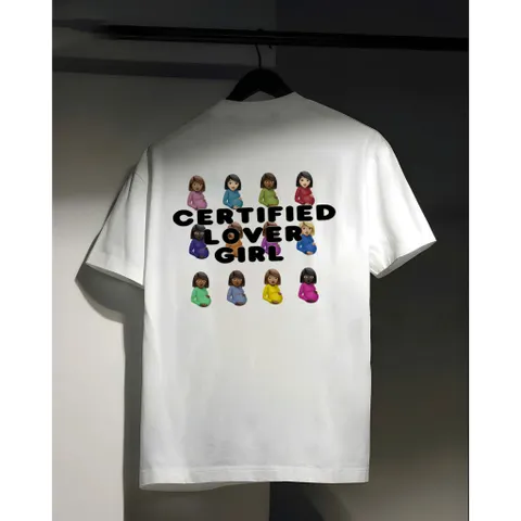 Áo thun  nam nữ  “Certified Lover Girl” thiết kế độc đáo với hình in emoji phụ nữ mang thai chất cotton cao cấp  250gsm