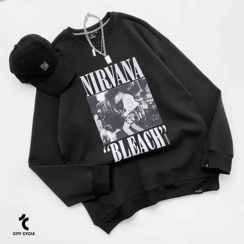 Áo sweater nỉ Nirvana Bleach City Cycle - áo nỉ sweater unisex  Local Brand