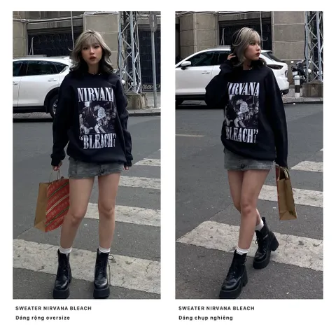 Áo sweater nỉ Nirvana Bleach City Cycle - áo nỉ sweater unisex  Local Brand
