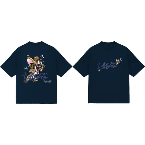Áo thun tay lỡ unisex nam nữ  JERRY BEATBOX, Áo phông unisex form rộng  chuột hot trend 2024 chất cotton cao cấp