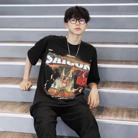 Áo thun Hades SAIGON SPIRIT BLACK nam nữ áo thun tay lỡ hades sài gòn, Áo Hà Nội Spirit tee Hades  nam nữ phong cách trẻ