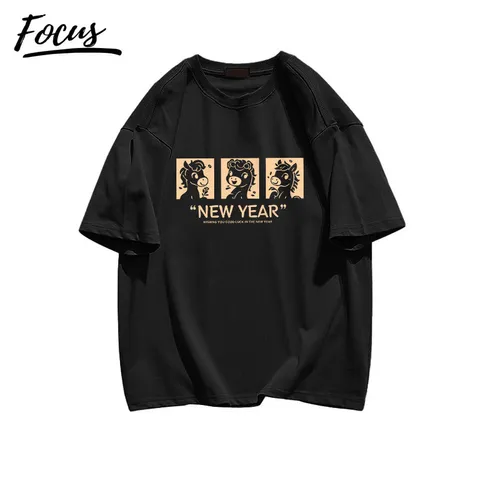 Áo phông cotton 100% nữ 2026 đỏ mận Họa tiết năm Ngọ in hình áo mặc tết   local brand