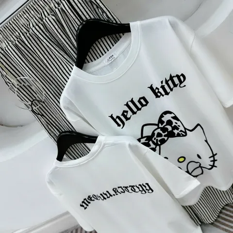 SET ĐỒ HELLO KITTY  PHỐI QUẦN SỌC – STYLE HÀN QUỐC CUTE chất cotton cao cấp mềm mát mịn TH138