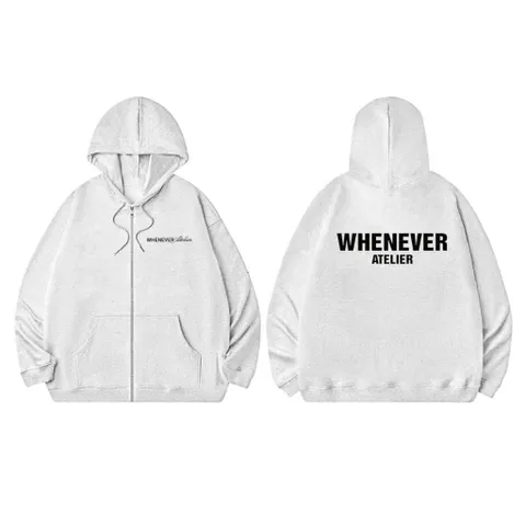 Áo Hoodie Zip nam nữ  WHENEVER, Chất Nỉ Bông, Đl 350gsm uniusex cao cấp