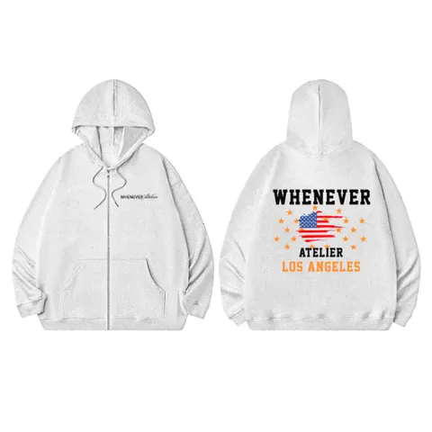 Áo Hoodie Zip nam nữ  WHENEVER, Chất Nỉ Bông, Đl 350gsm uniusex cao cấp