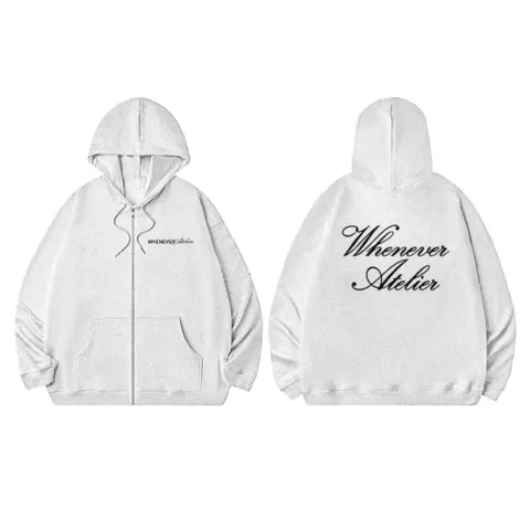 Áo Hoodie Zip nam nữ  WHENEVER, Chất Nỉ Bông, Đl 350gsm uniusex cao cấp