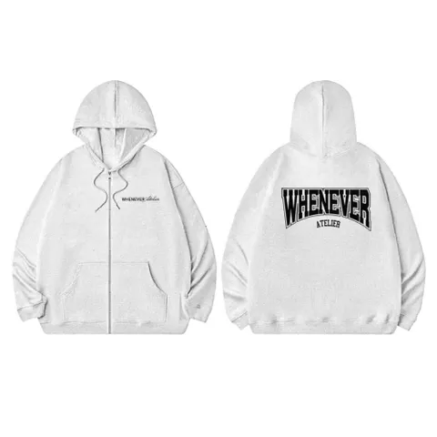Áo Hoodie Zip nam nữ  WHENEVER, Chất Nỉ Bông, Đl 350gsm uniusex cao cấp