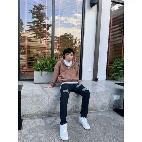 Áo Khoác Hoodie Zip Form Boxy Monkey hoạt hình  bông cotton cao cấp  siêu dày Thoáng Mát ĐL 360gsm