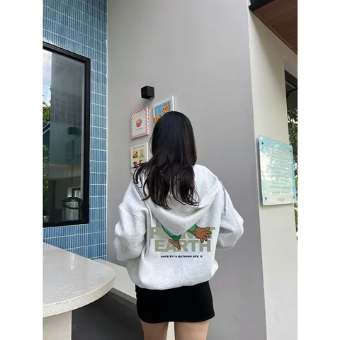 Áo Khoác Hoodie Zip Form Boxy Monkey hoạt hình  bông cotton cao cấp  siêu dày Thoáng Mát ĐL 360gsm