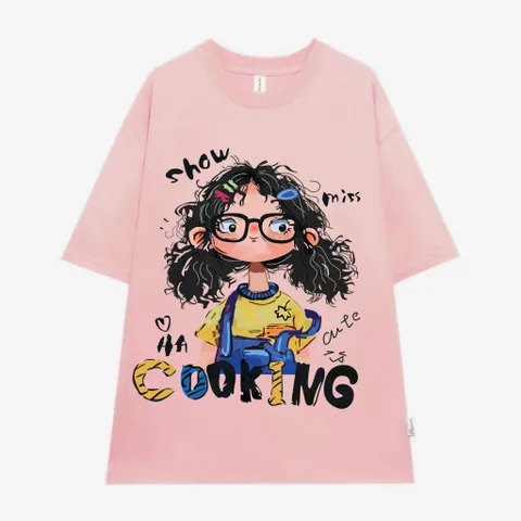 Áo Phông Hình Cô Gái Tóc Xù In Hình Đủ Màu Chất Cotton Mềm Mịn