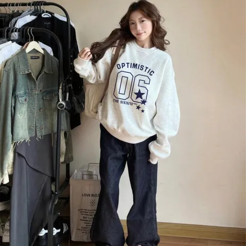 Áo Sweater Hinh Sao 06 Màu Sắc Cực Đẹp - Áo nỉ Nữ Unisex Phong Cách Hàn Quốc chất nỉ lót bông cao cấp