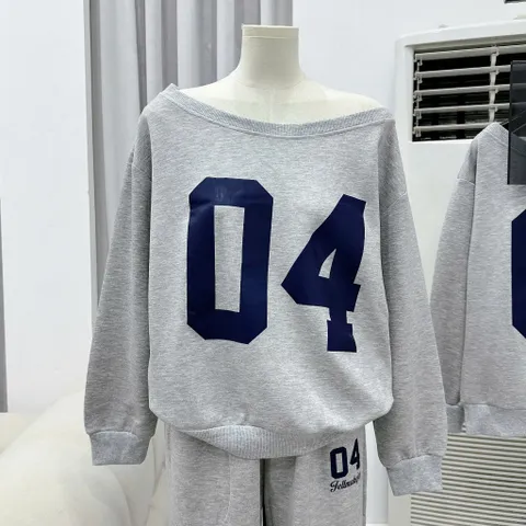 Set nỉ nữ 04 trễ vai Mix quần ống ộng chất nỉ umi cao cấp Loại 1 mềm mịn không xùi – Đồ bộ nỉ năng động Hàn Quốc -TH165s