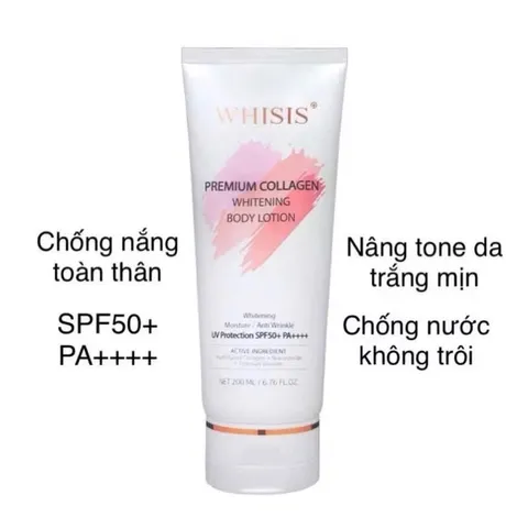 Kem Dưỡng Thể Trắng Da Nâng Tone Whisis Premium Collagen Whitening Body Lotion 200ml 831449