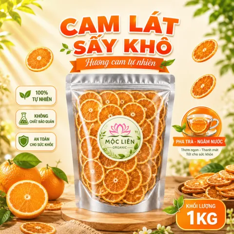 Cam lát sấy khô 1kg, trà cam vàng sấy lạnh, thái lát, nguyên miếng, pha trà detox, decor, trang trí