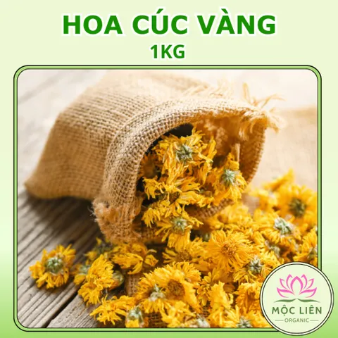 Hoa Cúc Vàng Nguyên Bông 1kg Ít Vụn, trà hoa cúc khô giúp an thần, ngủ ngon, đẹp da, dưỡng nhan