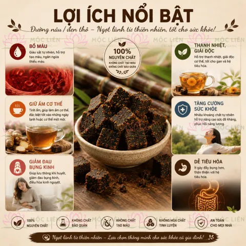Đường Nâu Đường Đen Viên Gừng 1kg Nguyên Chất, Gừng Vụn, Pha Trà, Nấu Nước Gừng