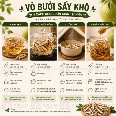 Vỏ bưởi khô 1kg – nguyên liệu thô, phơi nắng tự nhiên, nên rửa trước khi dùng