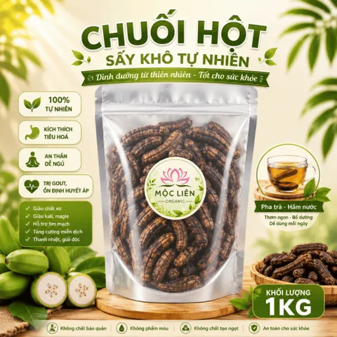 1KG Chuối Hột Rừng Khô Tây Nguyên Tự Nhiên Ngâm Rượu