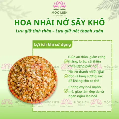 Hoa nhài sấy khô 100g hoa lài, trà hoa nhài, bông nở, dùng pha tà, ướp trà, hương thơm đậm vị