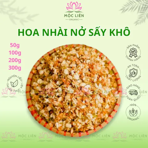 Hoa nhài sấy khô 100g hoa lài, trà hoa nhài, bông nở, dùng pha tà, ướp trà, hương thơm đậm vị
