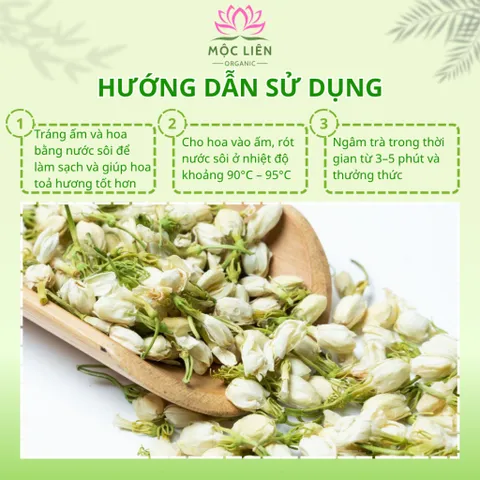 Hoa nhài sấy khô 100g hoa lài, trà hoa nhài, bông nở, dùng pha tà, ướp trà, hương thơm đậm vị
