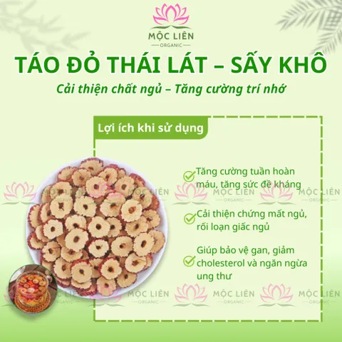 Táo Đỏ Khô Thái Lát Gói 100g VỊ NGỌT DỊU TỰ NHIÊN – Dùng Pha Trà, Nấu Chè, Chưng Yến, Tiềm Gà