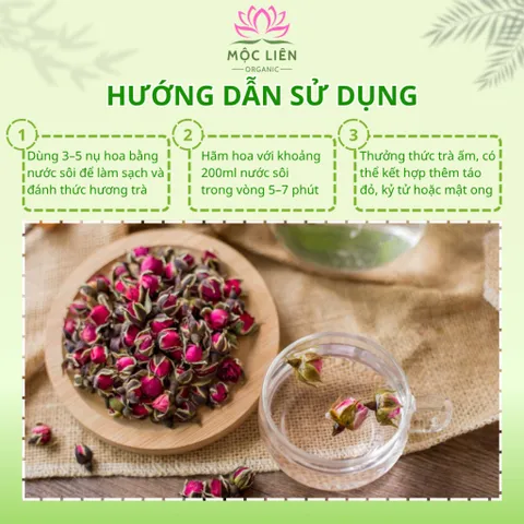 Nụ hoa hồng Tây Tạng 100g – Nụ hoa hồng sấy khô nguyên nụ giúp an thần, đẹp da, chống lão hóa