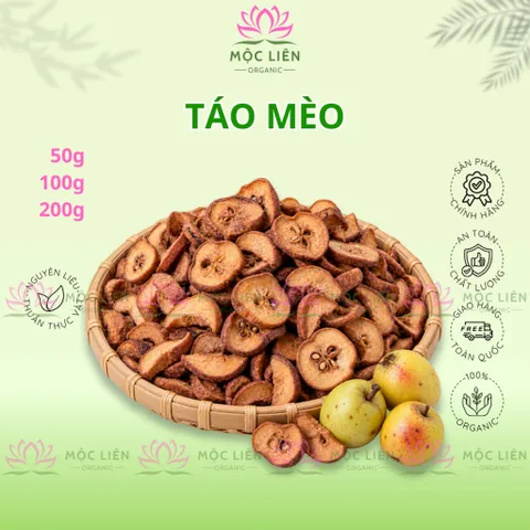 Sơn Tra Khô Thái Lát Táo Mèo Khô Tự Nhiên Đều và Đẹp Giúp Tiêu Hoá Tốt, Giảm Mỡ Máu