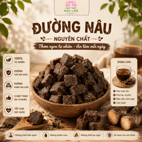 Đường Nâu Viên Gừng Nguyên Chất, Đường Đen Gừng Vụn, Pha Trà, Nấu Nước Gừng