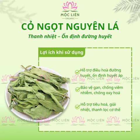 Cỏ Ngọt Khô Nguyên Lá Sấy Lạnh Loại 1 - Lá Chọn Lọc Sạch, Thơm Không Vụn – Mộc Liên Organic