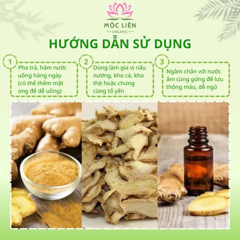 Gừng lát sấy khô 500g, thơm cay, dùng pha trà gừng, gia vị nấu ăn, xông hơi, tốt cho sức khỏe