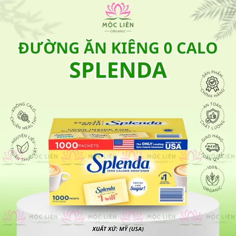 [Date 2028] Hộp 1000 gói ĐƯỜNG SPLENDA ăn kiêng Không Calo – tiểu đường, eat clean, keto