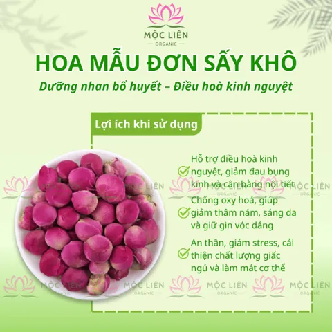 Hoa mẫu đơn khô 500g (Trà nụ hoa mẫu đơn) – Mộc Liên Organic