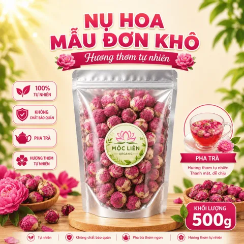 Hoa mẫu đơn khô 500g (Trà nụ hoa mẫu đơn) – Mộc Liên Organic