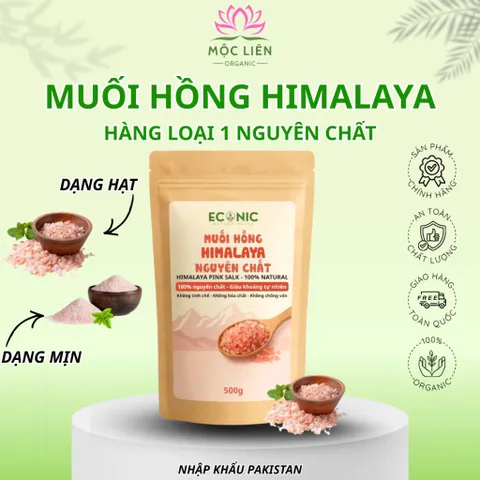 Muối Hồng Himalaya Tự Nhiên Dạng Túi Hạt Mịn / Hạt To Dùng Spa & Nấu Ăn