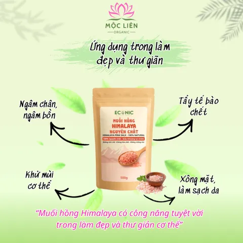 Muối Hồng Himalaya Tự Nhiên Dạng Túi Hạt Mịn / Hạt To Dùng Spa & Nấu Ăn