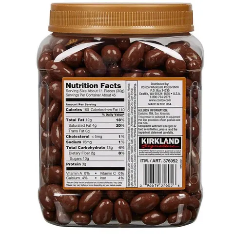 Socola sữa hạnh nhân Kirkland Milk Chocolate Almonds Mỹ, nhân hạt giòn béo, thơm ngon thượng hạng
