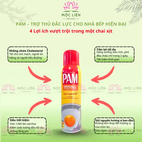 Dầu Xịt Ăn Kiêng PAM Không Calo 12oz Hàng Mỹ Cho Gymer Người Ăn Kiêng Eat Clean Keto