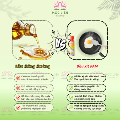 Dầu Xịt Ăn Kiêng PAM Không Calo 12oz Hàng Mỹ Cho Gymer Người Ăn Kiêng Eat Clean Keto