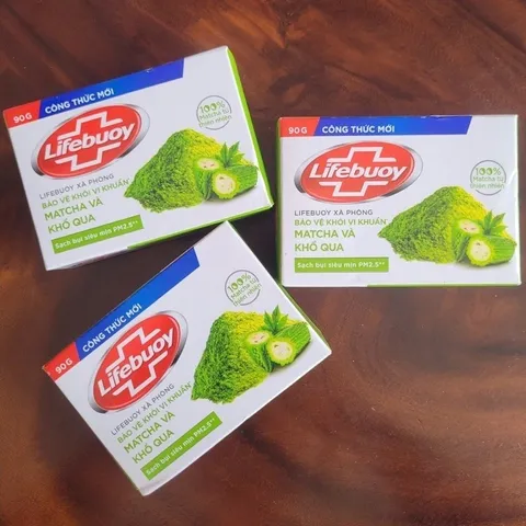 Xà Bông Cục LifeBuoy Diệt Khuẩn Trắng Da Giảm Mụn Matcha 90g