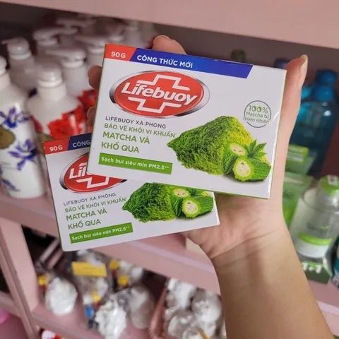 Xà Bông Cục LifeBuoy Diệt Khuẩn Trắng Da Giảm Mụn Matcha 90g