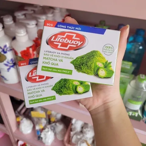 Xà Bông Cục LifeBuoy Diệt Khuẩn Trắng Da Giảm Mụn Matcha 90g