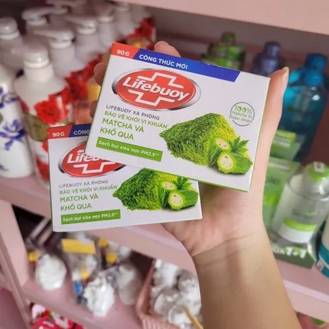 Xà Bông Cục LifeBuoy Diệt Khuẩn Trắng Da Giảm Mụn Matcha 90g